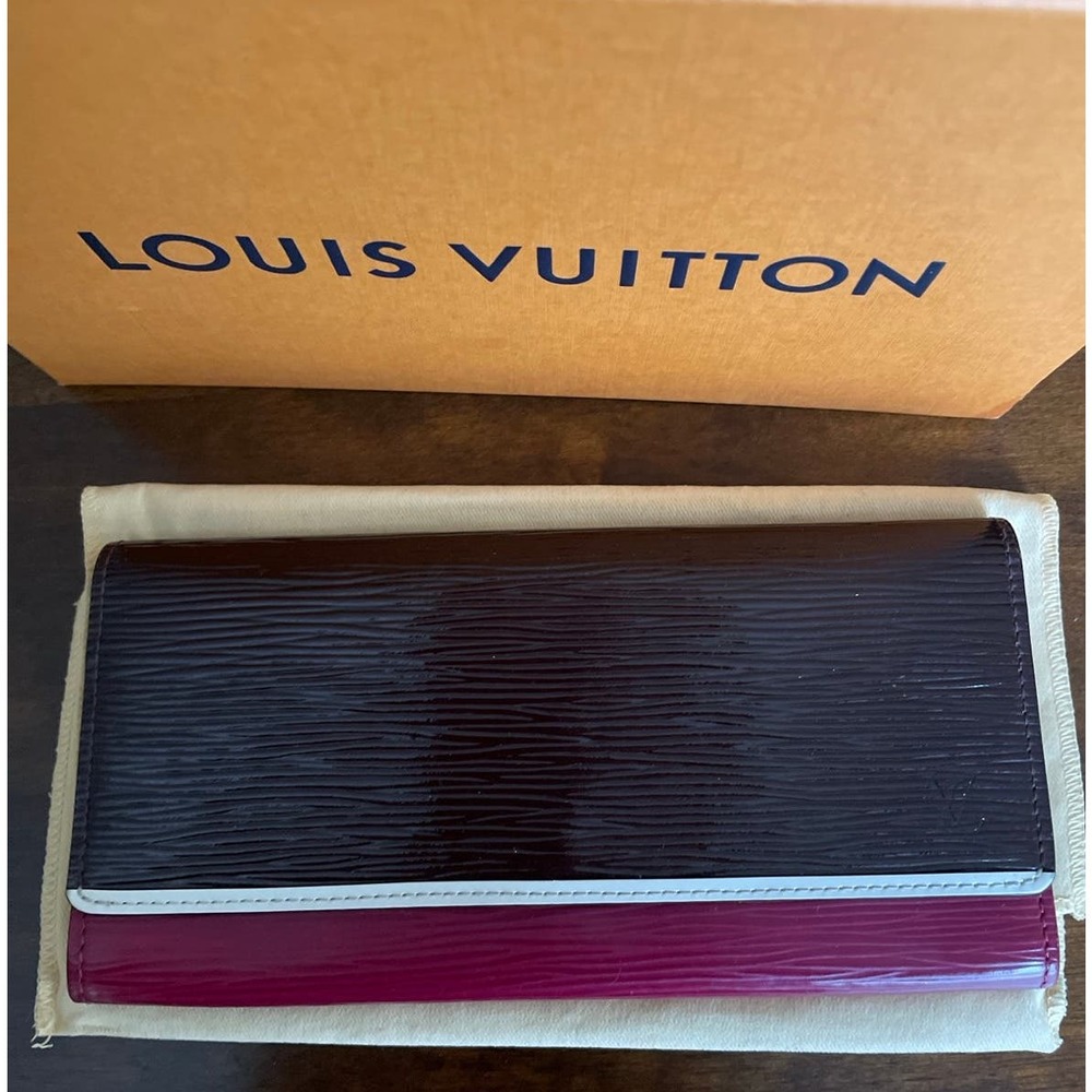 RARE Louis Vuitton EPI Electric TriColor Porte Feuille Flore Leather Wallet EUC